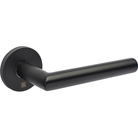 Béquille double sur rosace JADE slim noir mat bec de cane diamètre 19mm SL02 - HERACLES - B-INOX-SL02N (1/4)