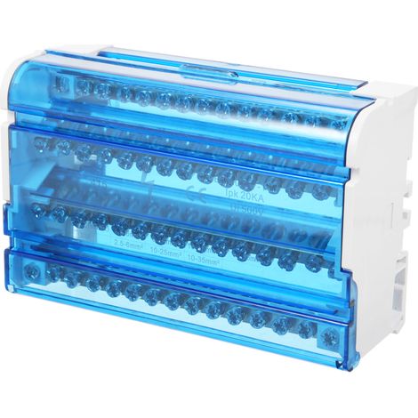 Caja de empalme monofásica de 4 niveles, caja de distribución de terminales 415, caja de empalme para carril DIN con tapa transparente, caja de protección de distribución (1/5)