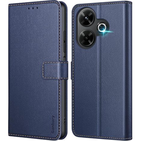 Xiaomi Redmi 13 4G Leder Handyhülle Blau mit Kartenschlitzen & Standfunktion (1/5)