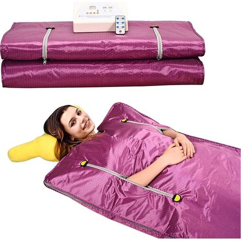 Kit de sauna portatif Couverture de Sauna à infrarouge lointain, SPA à domicile, 2 zones, couverture de Sauna pondérée for perte de poids, thérapie corporelle for la désintoxication du Fitness Tente d (1/5)