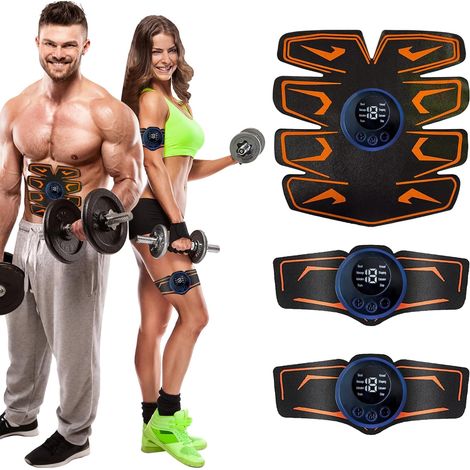 Électrostimulateur Musculaire, Ceinture Abdominale 8 Modes 19 Intensités, Rechargeable USB LCD, Stimulateur pour Abdos/Bras/Jambes/Fesses (1/5)