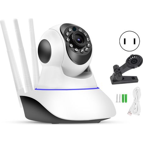 Caméra WiFi HD 720P Vision Nocturne Détection Mouvement Surveillance Domestique Communication Bidirectionnelle 100-240V Prise US (1/5)