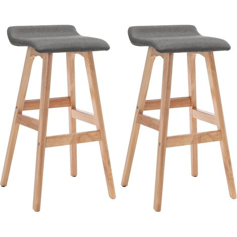 Tabourets de bar 2 pcs Gris foncé Tissu 8 (1/5)