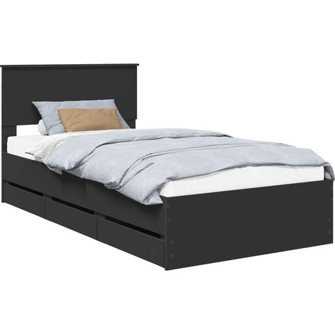 Maison Exclusive - Bettrahmen mit Schubladen Schwarz 100 x 200 cm
