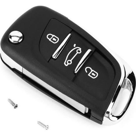 Coque Clé Voiture - 3 Boutons - Pour Peugeot Partner 306 407 - Sans Logement Lame - Avec Emplacement Pile CE0536 - ABS - 1 Pièce (1/4)