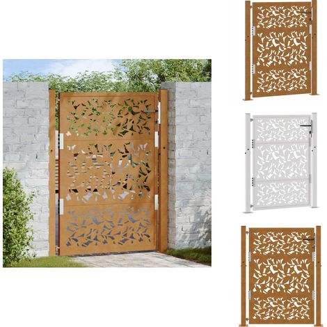 Porte de jardin acier résistant aux intempéries design feuilles - Porte De Jardin - Portes De Jardin - Porte De Clôture - Porte De Sécurité (1/5)