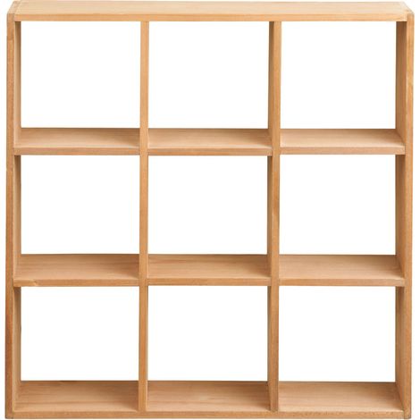 Étagère murale en bois clair 46x46cm – 6 compartiments – Optimise l’espace vertical – Pour intérieur scandinave et contemporain – House Nordic (1/4)