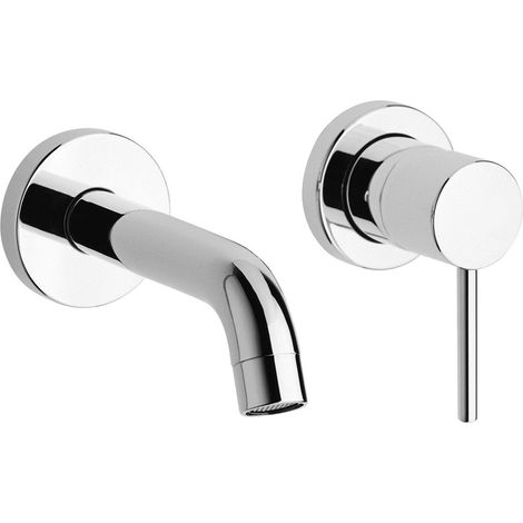 Mezclador de lavabo de pared con placas Ø66 mm Paini Cox 78CR208  Cromo