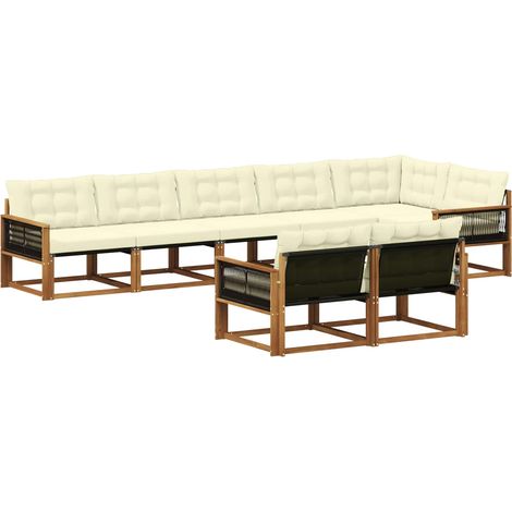 Outdoor Sofa Set with Cushion 8 pcs Natural and Cream vidaXL (1/5)