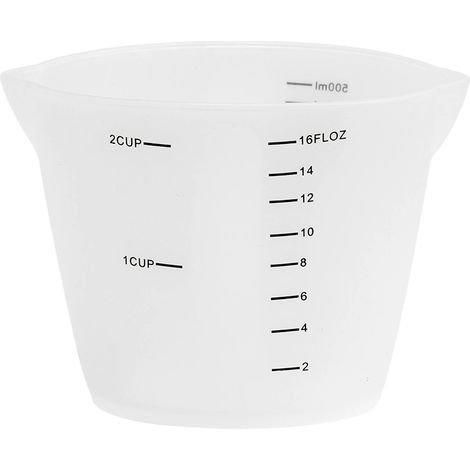500 ml Silikon-Messbecher, Doppelskala, weich, 4-teilig, Messbecher, Milchbecher, Küchen-Backwerkzeuge, handgefertigt, DIY-Messbecher