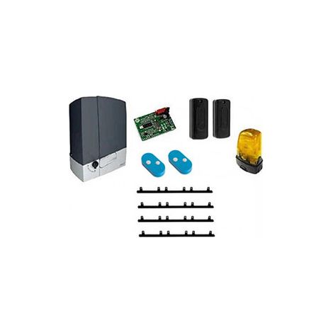 Came – Kit de motorisation de portail coulissant 24V DC jusqu'à 400 kg – 4m crémaillère – Télécommande et photocellules incluses