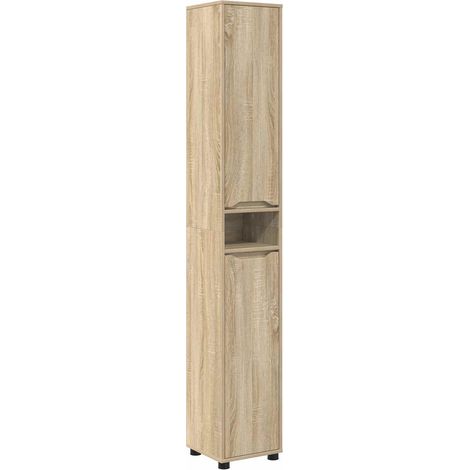 Badezimmerschrank Sonoma-Eiche 30,5 x 30 x 195 cm Holzwerkstoff vidaXL (1/5)