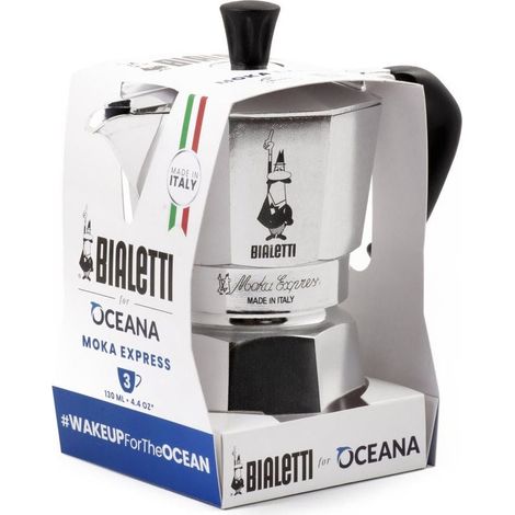 Bialetti Moka express con fascia in alluminio argento 6 Tazze