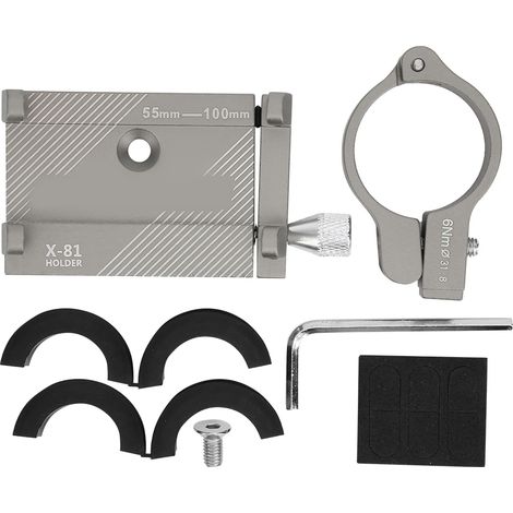 Support Vélo Téléphone Universel en Alliage d'Aluminium - Support Navigation Vélo - Accessoire Cyclisme Couleur Titane (1/5)