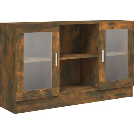 Maison Exclusive - Mobile Vetrina Rovere Fumo 120x30,5x70 cm in Legno Multistrato