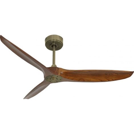 Bolt laiton , Ventilateur déstratificateur d'air, pales bois laquées sombres 132 Cm, moteur laiton sans lumière . (1/2)