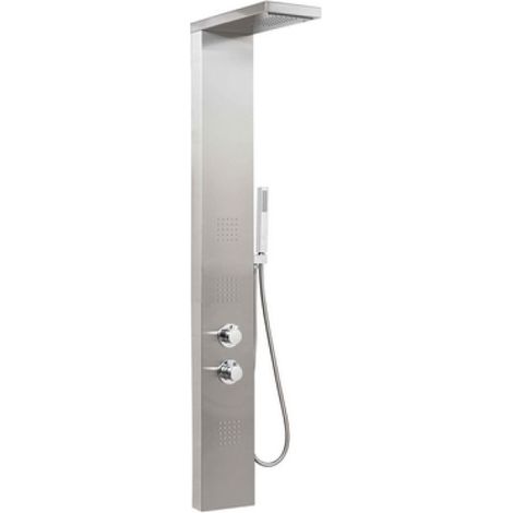 PARETE ATTREZZATA MOD. MANHATTAN PLUS CON MISCELATORE TERMOSTATICO Acciaio inox lucidato