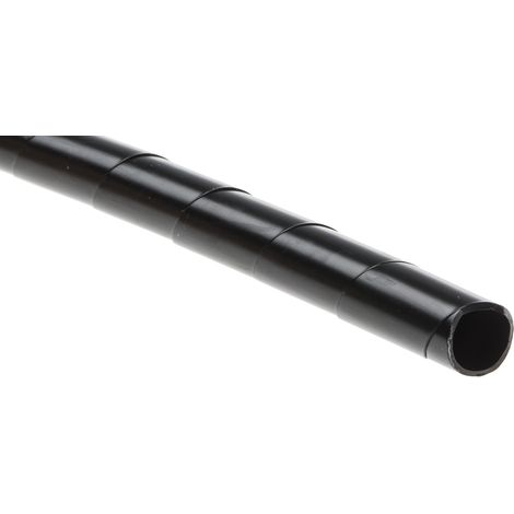 Gaine de câble spiralée RS PRO, Ø 9mm  12mm, en Polyéthylène Noir ( Prix pour Bobine de 3 Mètres )