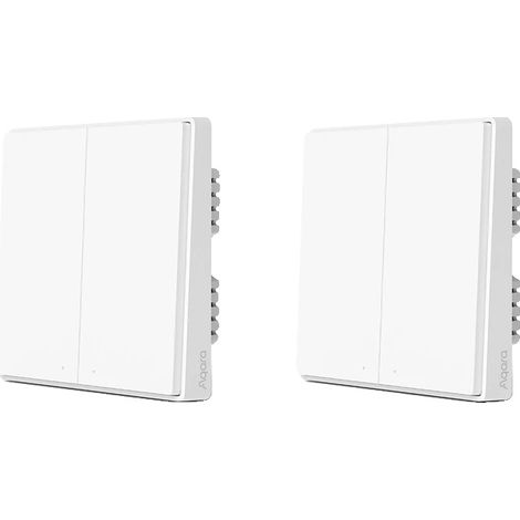 Interrupteur mural intelligent, compatibilité ZigBee, télécommande sans fil, 2X D1 avec Neutre 2K (1/2)