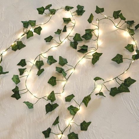 Guirlande lumineuse à piles de 10 m, 100 LED, pour chambre, mur, jardin, fête, mariage (blanc chaud) (1/4)