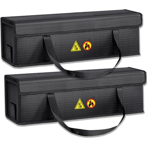 Set di 2 borse per batteria Ebike - Impermeabili e antideflagranti - Resistenti al fuoco fino a 2300°C - 6 strati - Per lo stoccaggio e il trasporto - 49 x 15 x 15 cm (1/5)