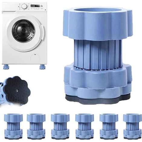 6 Pièces Pied Machine a Laver, Universel Pieds Anti Vibration Machine a Laver,Patins Amortisseurs Antidérapant pour Lave-Linge Sèche-Linge Réfrigérateur et Meubles (1/5)