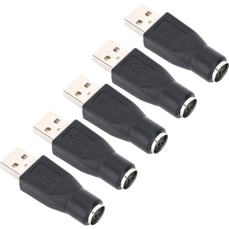 Adaptateur USB Mâle vers Femelle PS/2 pour Clavier Souris - Lot de 5 Pièces (1/5)