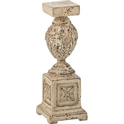 Socle décoratif blanc cassé esprit ancien - blanc cassé patiné (1/4)