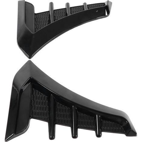 autocollants latéraux noirs brillants en caoutchouc, motif branchies de requin, universels pour voitures. (1/5)
