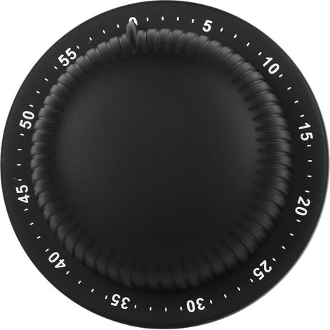 Mechanischer Timer mit Magnetrückseite, Edelstahlgehäuse, Countdown-Funktion und lautem Alarm für Küche und Arbeitszimmer, Schwarz (1/5)
