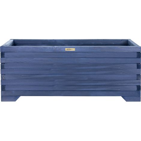 Fioriera in legno Greenspot 100x35x40cm per terrazza, balcone e giardino - Fioriera in legno massello - Grande fioriera da giardino realizzata con tronchi di legno per fiori, erbe aromatiche, arbusti  (1/5)