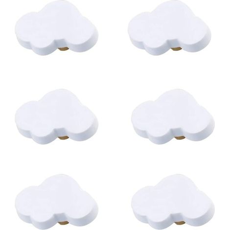 pomos de goma suave con dibujos animados para cajones de niños, niñas y niños, armarios, juguetes y estanterías (nube) (1/4)