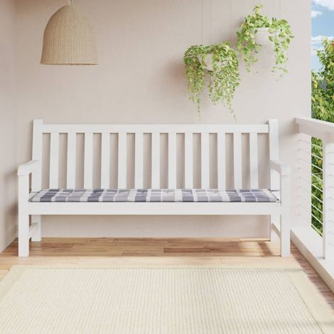 Coussin,Coussin de siège confortable de banc de jardin motif à carreaux gris 200x50x3 cm -FV43942 (1/5)