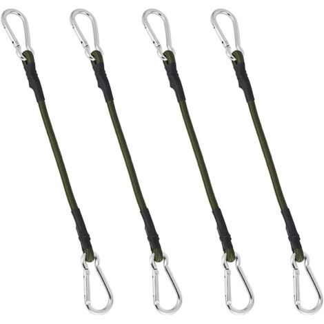 Juego de 4 cuerdas elásticas resistentes de 30 cm para camping, equipaje y viajes. (1/4)