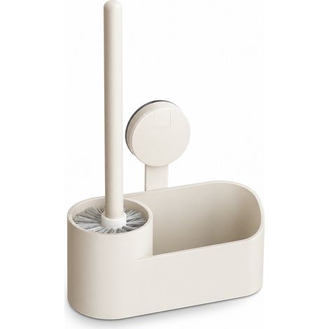 Wall-Mounted Suction Cup WC Brush for Bathroom Off-White