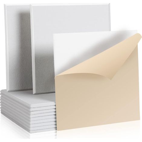 12 Acoustic Panels, Self-Adhesive, Polyester Foam, 30x30x1cm, For Studio, Office (1/5)