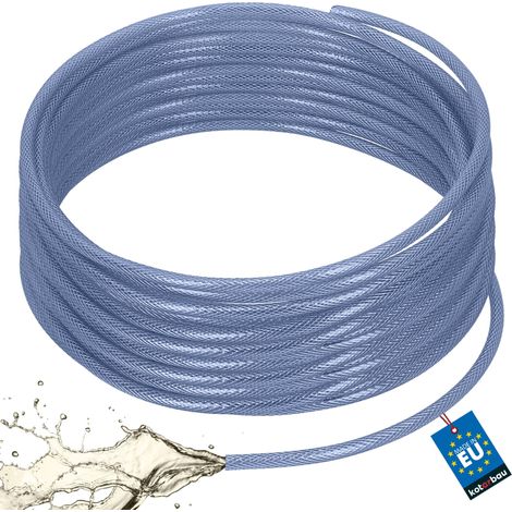KOTARBAU® Tuyau Eau ø 6 mm / 2,5 mm - Tuyau Compresseur d'air 50 m - Tuyau PVC Souple - Transparent - Tuyau Arrosage Renforcé (1/4)