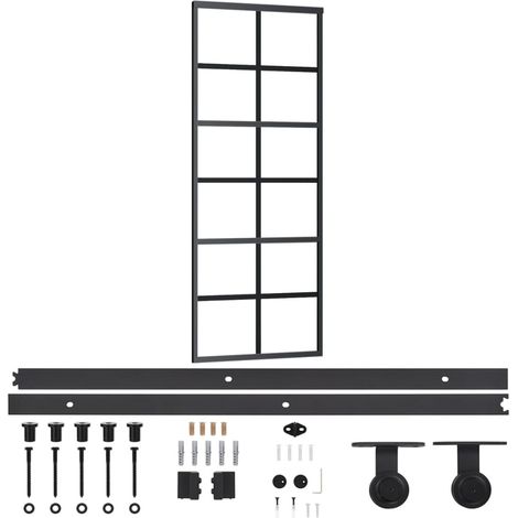 Maison Exclusive - Schiebetür mit Beschlag ESG-Glas & Aluminium 7