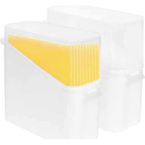 Bardusch-2 récipients fromage plastique avec couvercle rabat transparent, conservation beurre/fromage au frigo (1/5)