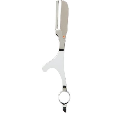 Rasoir droit de barbier en alliage de zinc, coupe-cheveux professionnel à rotation digitale pour hommes, argent. (1/5)