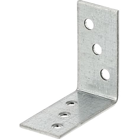 Équerre de fixation galvanisée Sendzimir 40 x 40 x 20 mm – Set de 100 pièces – Pour applications construction et sécurité – Alberts