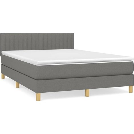 Maison Exclusive - Boxspringbett mit Matratze Dunkelgrau 140x200