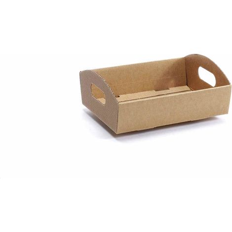 Vassoi rustici piccoli, perfetti per confezioni regalo, omaggi aziendali e allestimenti vetrina, set da 15 pezzi, cm 23x18,5x6H (con manici8,5)