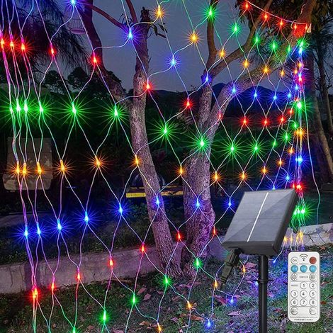 Red Solar Led Light Net - 1.5 X 1.5 M - 96 Led - 8 Modes With Memory Function - Ip44 Waterproof - Indoor Outdoor Decoration (1/5)