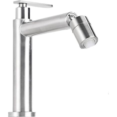 Robinet de lavabo, inox 304, nickelé, eau froide, pour vasque (1/5)