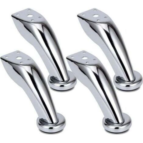 4 Pièces Pieds de Meubles, Pieds Canapé Épais Acier Inoxydable, Pieds Chromé, Meubles Armoire Lit Canapé Pieds, pour Canapés, Chaises, Tabourets, Armoires (1/5)