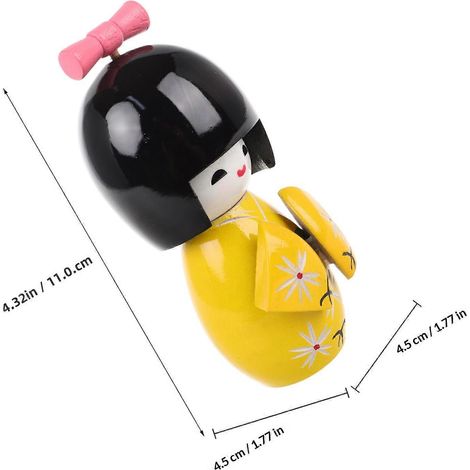 Figurines de poupées japonaises Geisha, décoration en bois pour la maison asiatique (1/4)