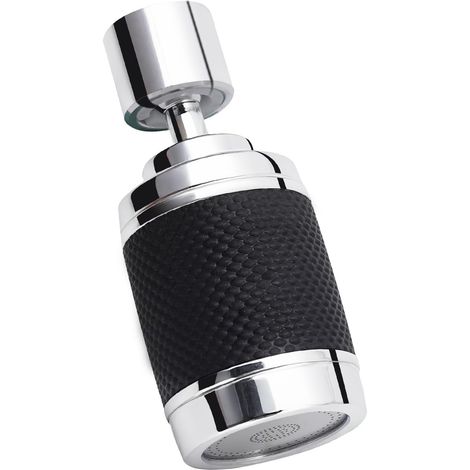 Buse de robinet de cuisine pivotante à 360° avec filtre - Prolongateur de robinet haute pression pour économie d'eau - Mode cloche - 3 réglages de jet (noir) (1/4)