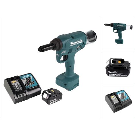 Makita DRV 250 RM1 Rivettatrice a batteria 18 V 20 kN Brushless + 1x batteria da 4,0 Ah + caricabatterie (1/5)