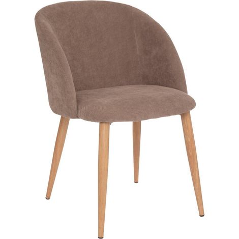 Atmosphera – Chaise pliante en velours côtelé taupe – Hauteur d'assise 48,5 cm – Pieds en métal imitation chêne – Confort et élégance (1/7)